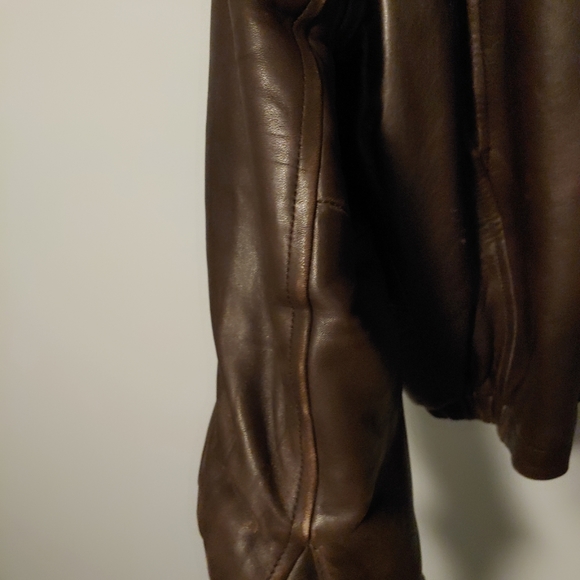 Nautica Mens Brown Leather Jacket - Picture 7 of 13